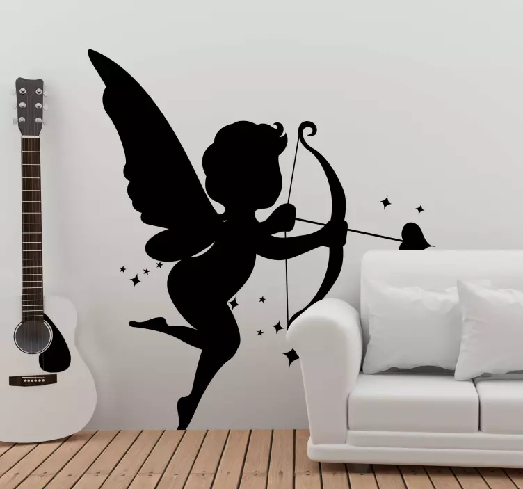 Wandtattoo welt charmante amor silhouette - TenStickers