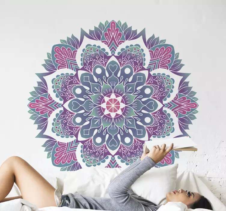 Wandtattoo welt im bunten mandala-stil - TenStickers