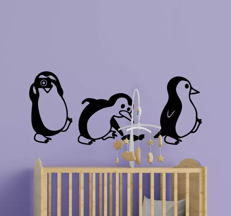 Wandtattoo Welt skurriler pinguinclan - TenStickers