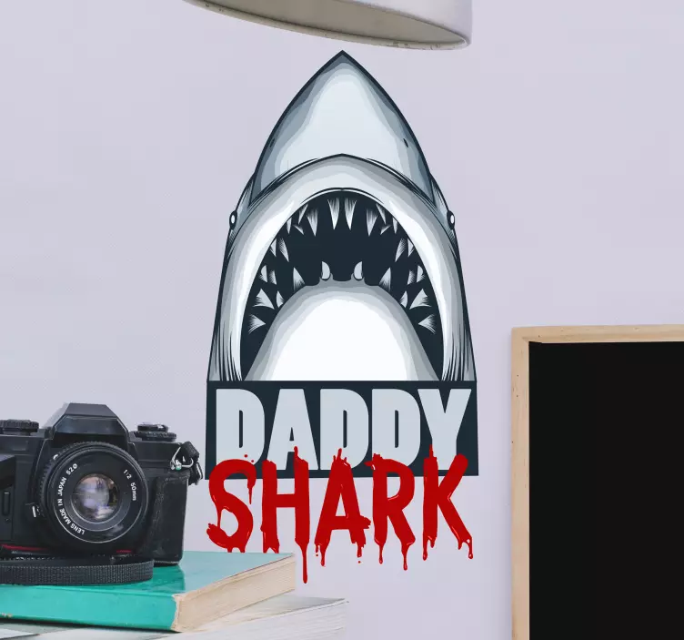 Wandtattoo Wohnzimmer Daddy Shark - TenStickers