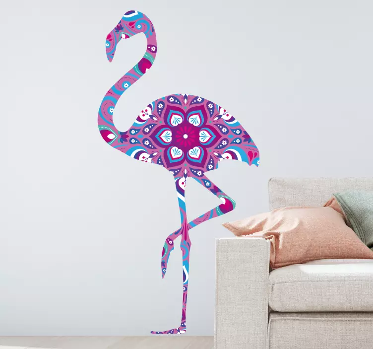 Wandtattoo Flamingo Mandala Muster - TenStickers