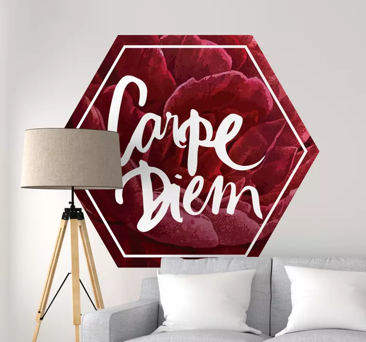 Wandtattoo Zitat carpe diem blumendesign - TenStickers