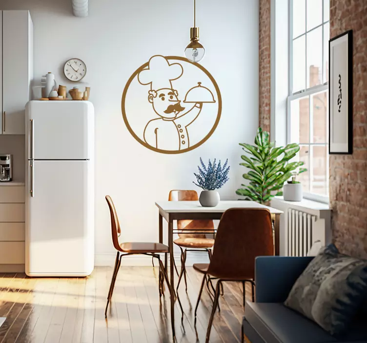 Wandtattoo Küche kochzeichnungDie Köchin zeichnet. - TenStickers