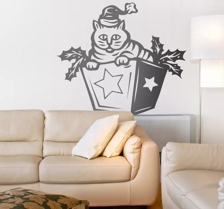 Weihnachtskatze Aufkleber - TenStickers