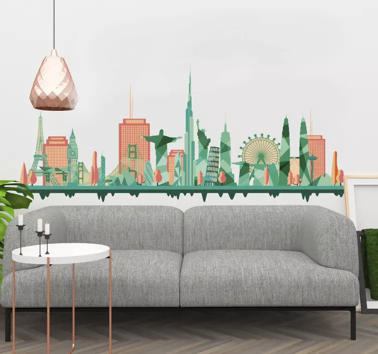 Weltmarkstein-skylineaufkleber - TenStickers