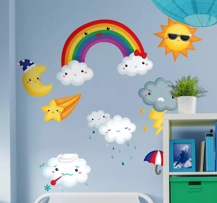 Wetter illustration aufkleber - TenStickers