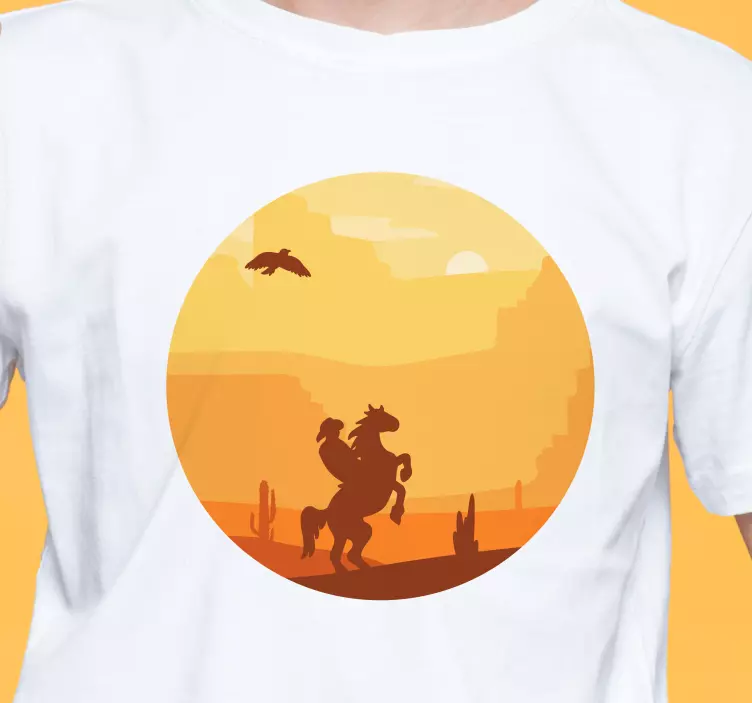 Süßes T-Shirt der Cowboy-Landschaft - TenStickers