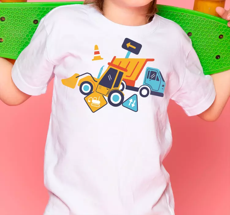 Kinder T Shirt baufahrzeug - TenStickers