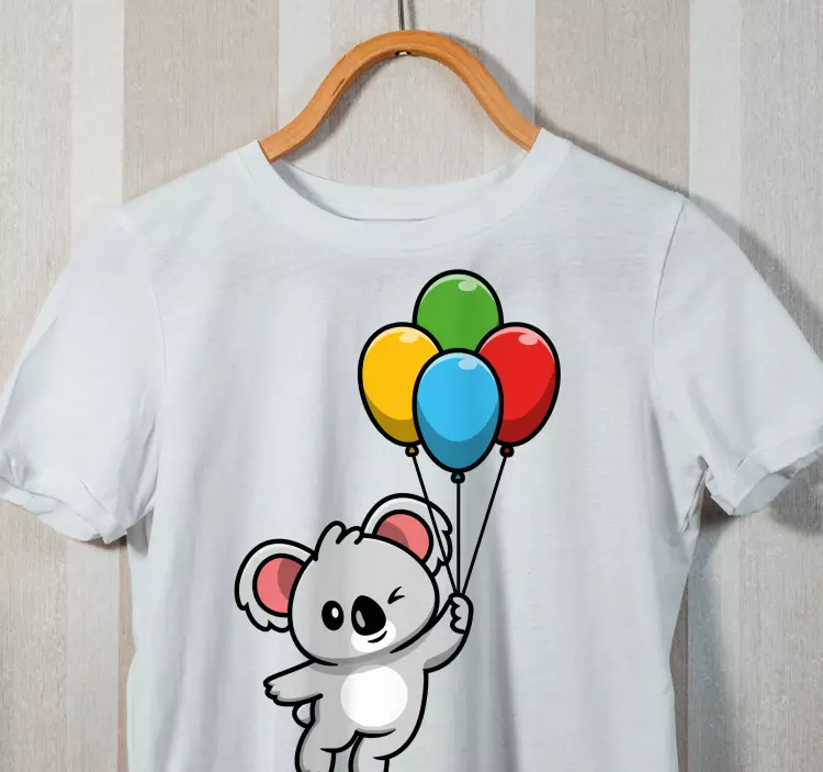 Tshirt Kind Grauer koala mit ballon - TenStickers