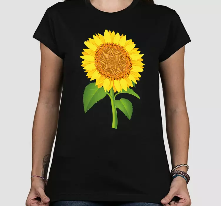 Mutter Tochter T Shirt Schöne sonnenblume mit stiel - TenStickers