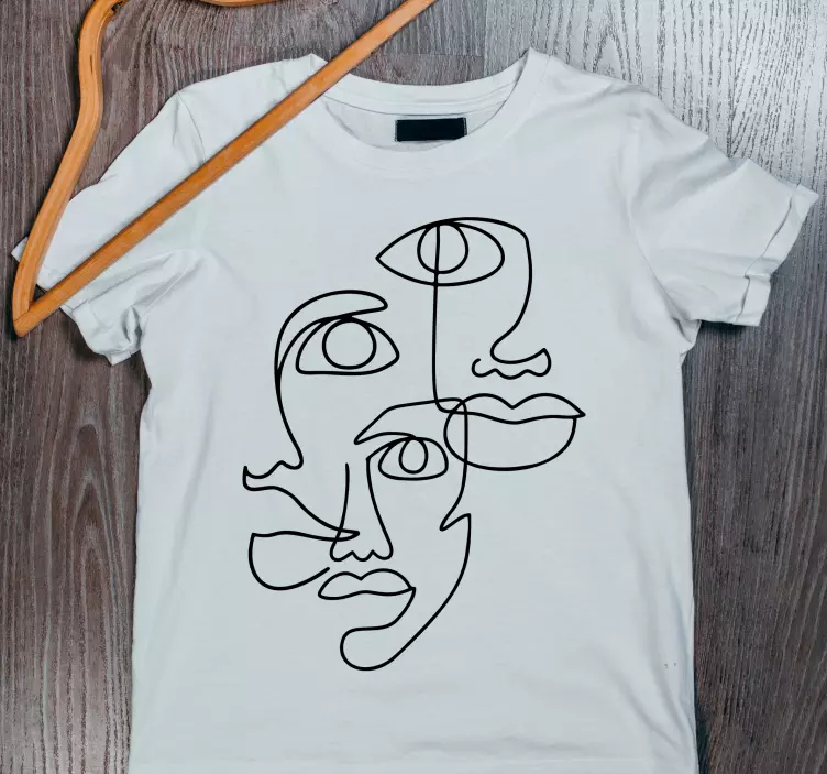 Minimalistische gesichter entwerfen individuelles T-Shirt - TenStickers
