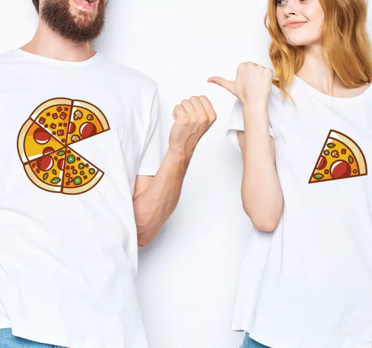 Pärchen T Shirts Pizza zufall en trozos - TenStickers