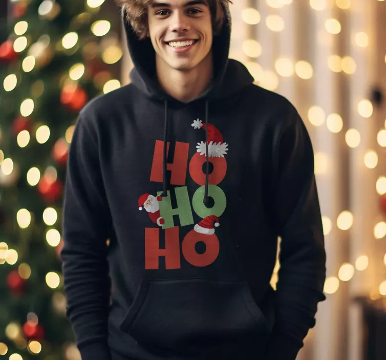 Weihnachts T Shirt "Ho Ho Ho" auf Deutsch heißt "Ho Ho Ho" - TenStickers