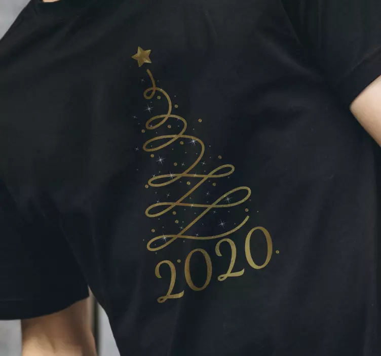 Weihnachts T Shirt Weihnachtsbaum mit jahr - TenStickers