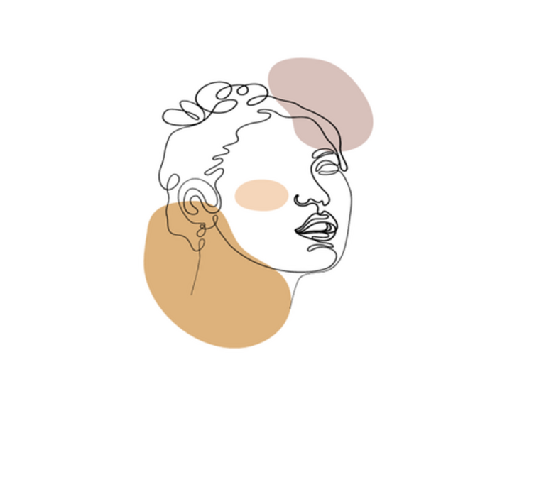 Vinyl Teppich weiß abstraktes gesicht und kreise - TenStickers