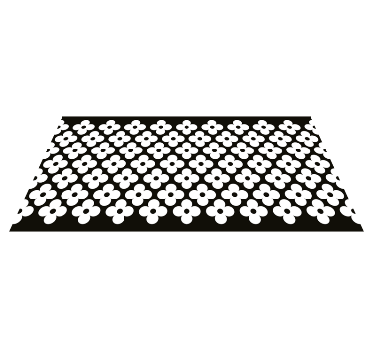 Vinyl Teppich schwarz einfache blumenformen - TenStickers