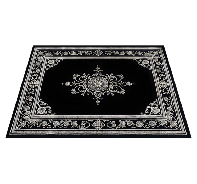 Vinyl Teppich schwarz klassisches orientalisches design - TenStickers
