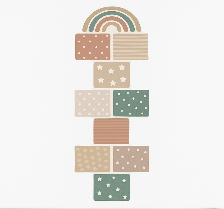 Vinylteppich kindlich beiges himmel-und-hölle-spiel - TenStickers