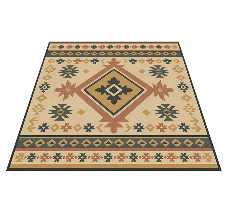 Vinyl teppich bad im boho muster - TenStickers