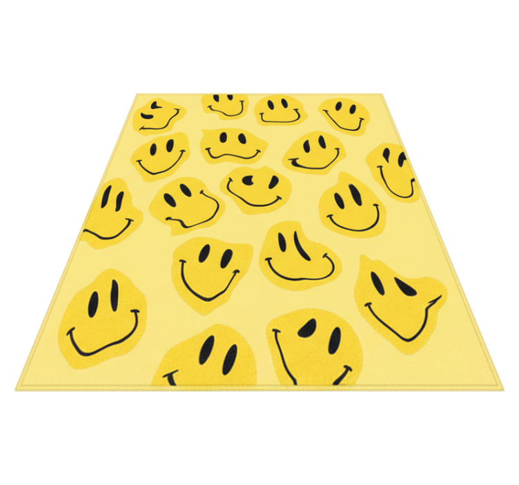 Vinyl teppich kinder mit verzerrten smiley-gesichtern - TenStickers