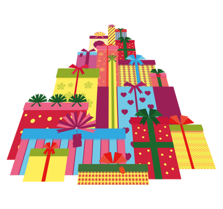 Vinyl teppich weihnachten großer geschenkhaufen - TenStickers