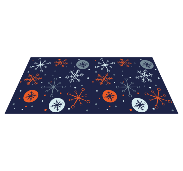 Vinyl teppich weihnachten blaue und orange schneeflocken - TenStickers