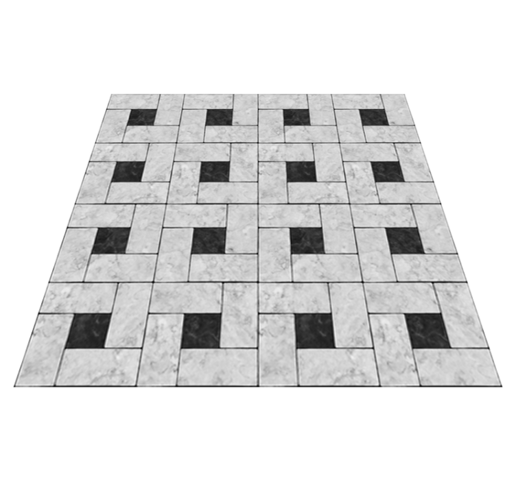 Vinyl teppich esszimmer in grauen steinfliesen - TenStickers