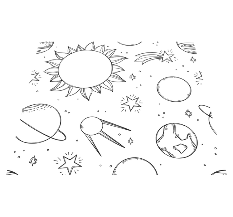 Vinyl teppich sterne für kinder im weltraumdesign - TenStickers