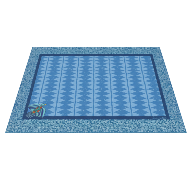 Vinyl teppich wohnzimmer mit blauvogel-muster - TenStickers