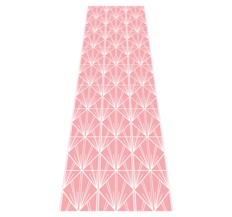 Vinyl teppich geometrisch modernes kunstmuster rosa weiß - TenStickers
