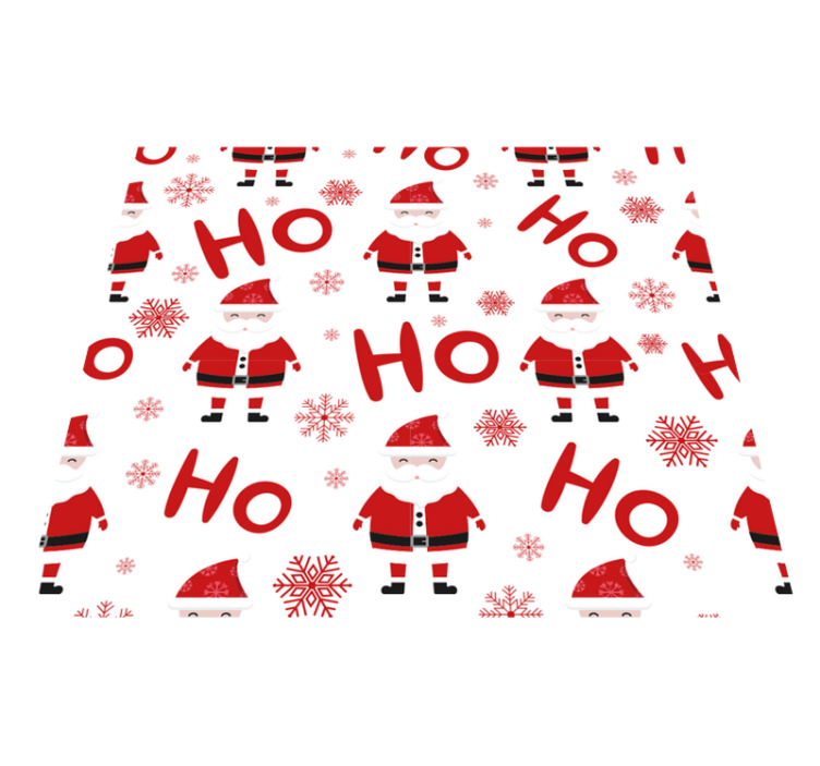 Vinyl teppich weihnachten mit santa claus und hohoho muster - TenStickers
