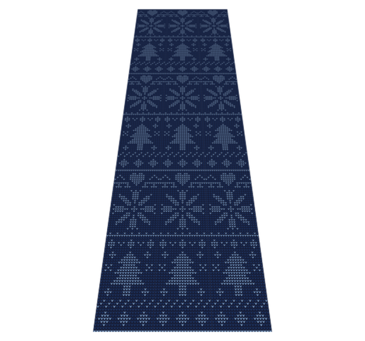 Vinyl teppich weihnachten in marineblauem strickmuster - TenStickers