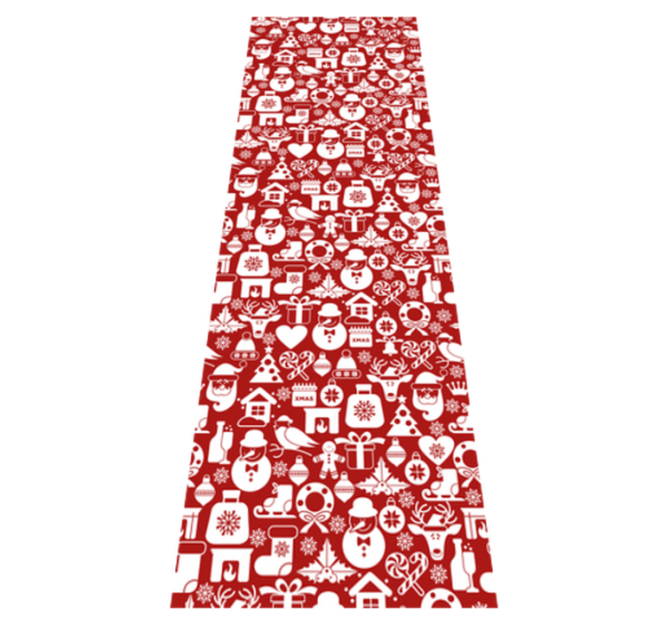 Vinyl teppich weihnachten mit roten weihnachtsmotiven - TenStickers