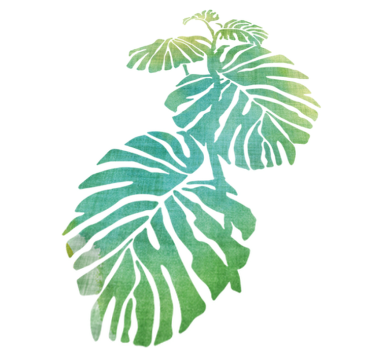 Vinyl teppich blumen fensterblatt - TenStickers