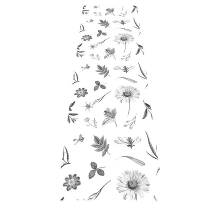 Vinyl teppich schlafzimmer graue frühlingsblumen - TenStickers