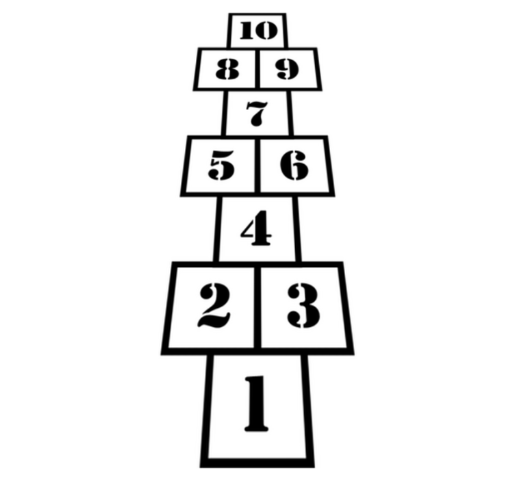 Vinyl teppich spiele moderne hüpfspiele für kinder - TenStickers