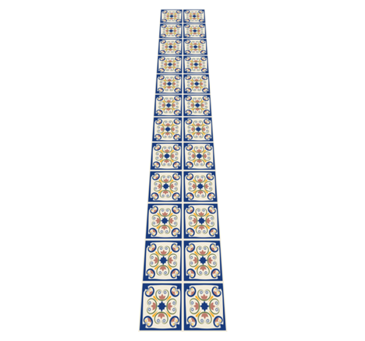Vinyl teppich küche mit rosa blumen portugiesisch - TenStickers