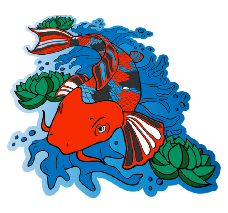 Koi fisch design tier vinyl teppich - TenStickers