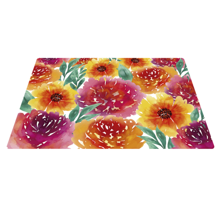 Vinyl Teppich Blumen blumenaquarell - TenStickers
