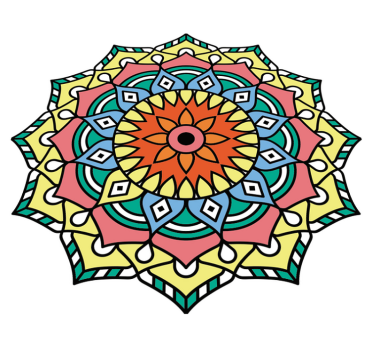 Vinyl Teppich Mandala mandala-inspiriert - TenStickers