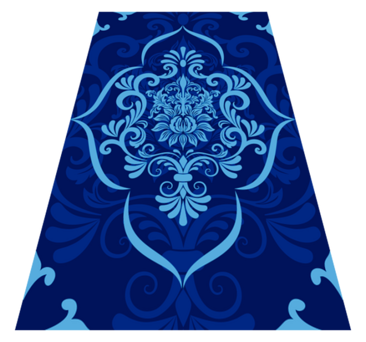Rechteckige blaue mandala vintage vinyl teppiche - TenStickers