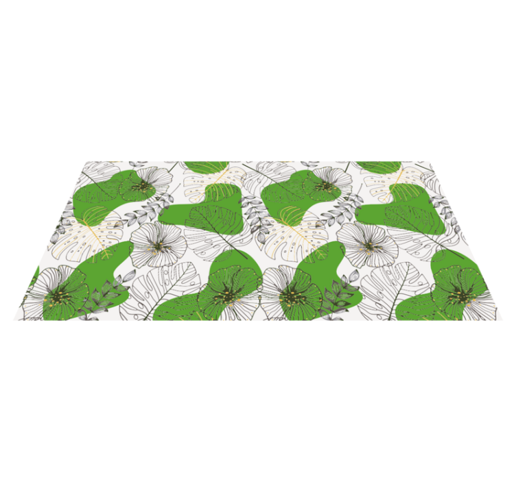 Vinyl Teppich Blumen tropische monstera - TenStickers