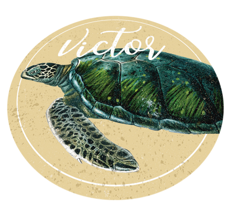Vinyl Teppich mit Namen personalisierte schildkröte - TenStickers