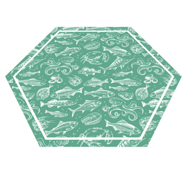 Vinylteppich Fische Skizze handgezeichnet - TenStickers