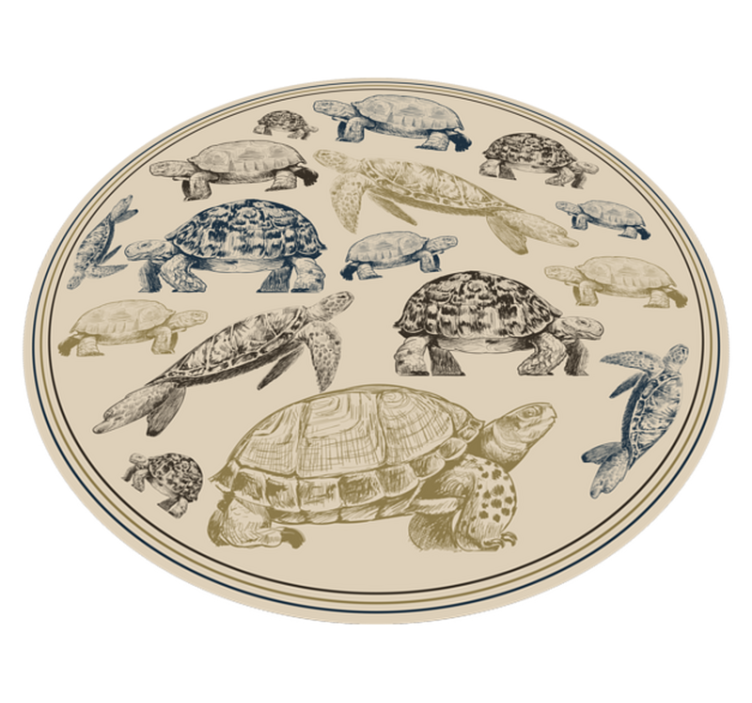 Vinyl Teppich Tiere schildkröte illustrationen - TenStickers