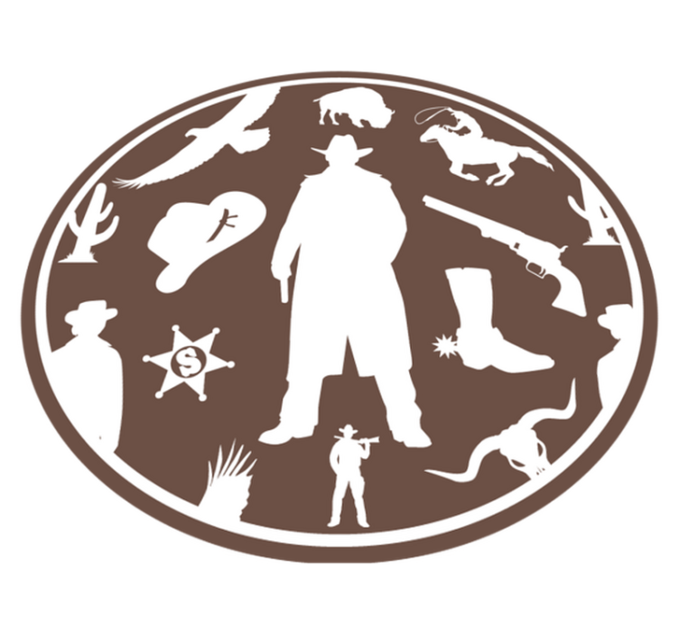Vinyl Teppich Kinder cowboy-silhouette - TenStickers