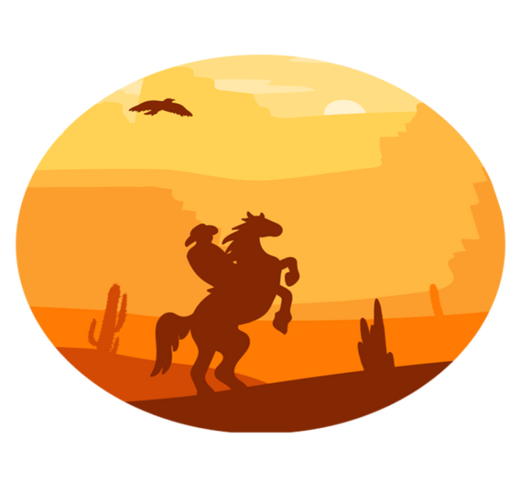 Vinyl Teppich Tiere sonnenuntergang-silhouette - TenStickers