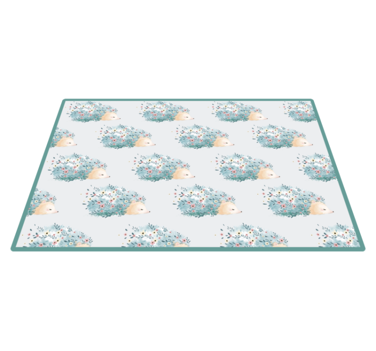 Vinyl Teppich Baby igel blumenmuster - TenStickers