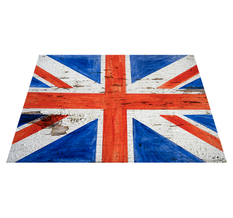 Vinyl Teppich Weltkarte union jack im used-look - TenStickers