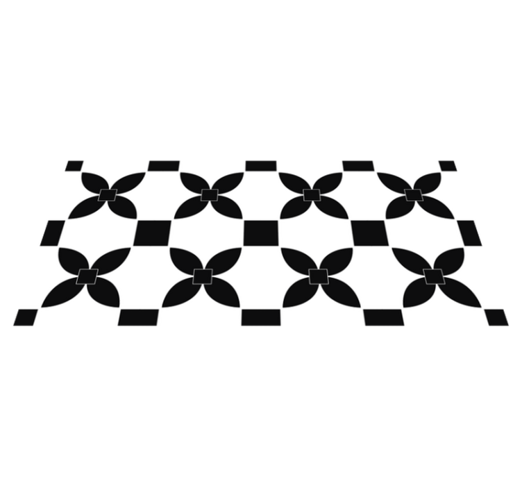 Vinyl Teppich Küche Schwarz bedruckt - TenStickers